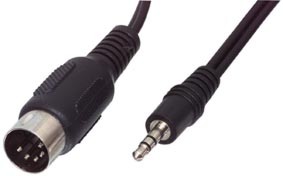 Cable Plug DIN5 to Plug Jack 3,5mm long 1,8meter